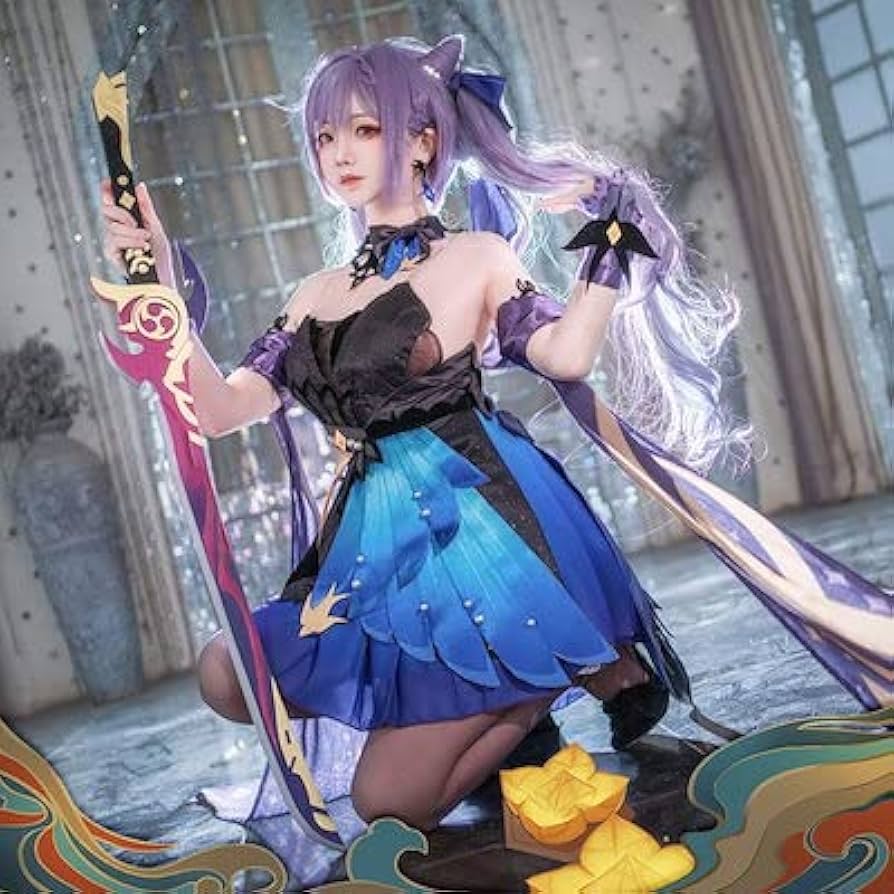 Amazon.co.jp: 原神 海灯祭 刻晴 霓裾の舞 コスプレ 衣装 : ホビー
