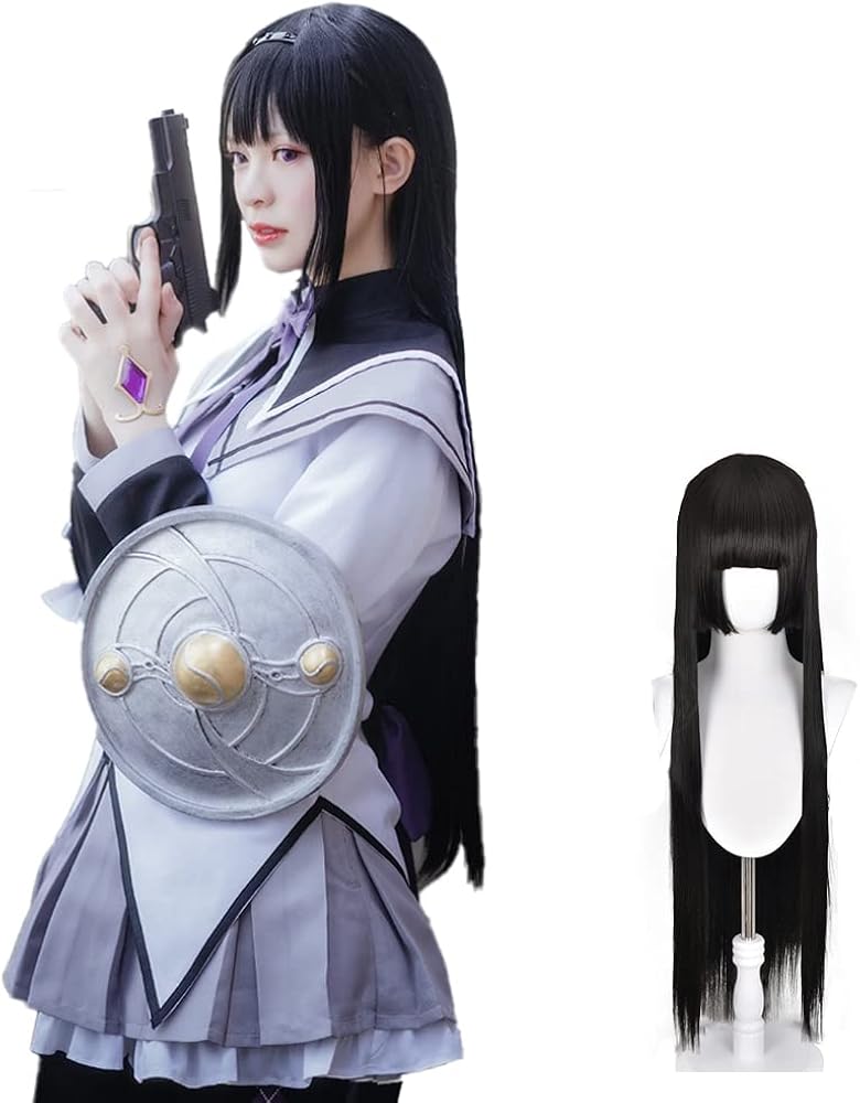 Amazon.co.jp: [OMG] 暁美 ほむら コスプレ衣装『ウイッグ付き』あけみ