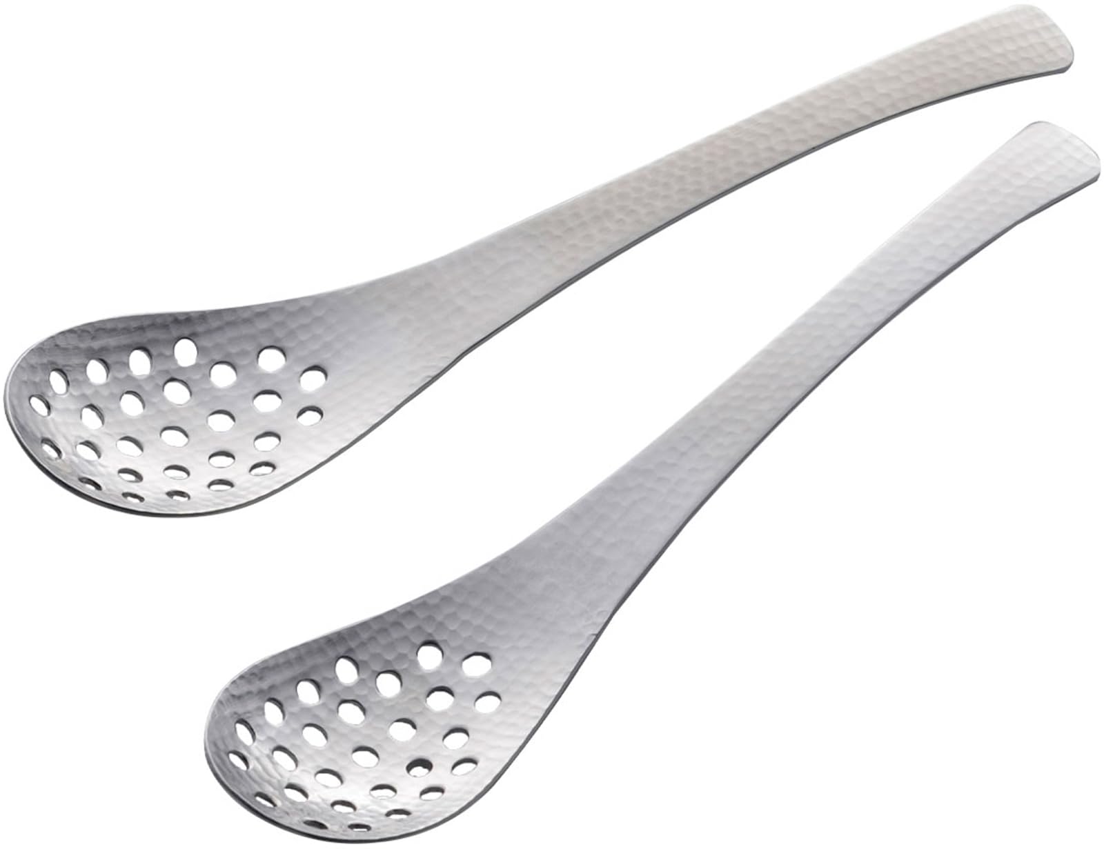 Amazon｜下村企販 レンゲ スプーン 穴あき 2本組 槌目模様 【日本製