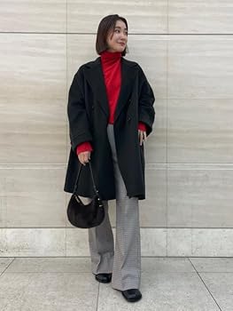 Amazon.co.jp: [ミラオーウェン] ワイドシルエットダブルブレスト