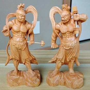 Amazon.co.jp: 金剛力士像 仁王像 阿形 吽形 あうん 全長約13cm 二体