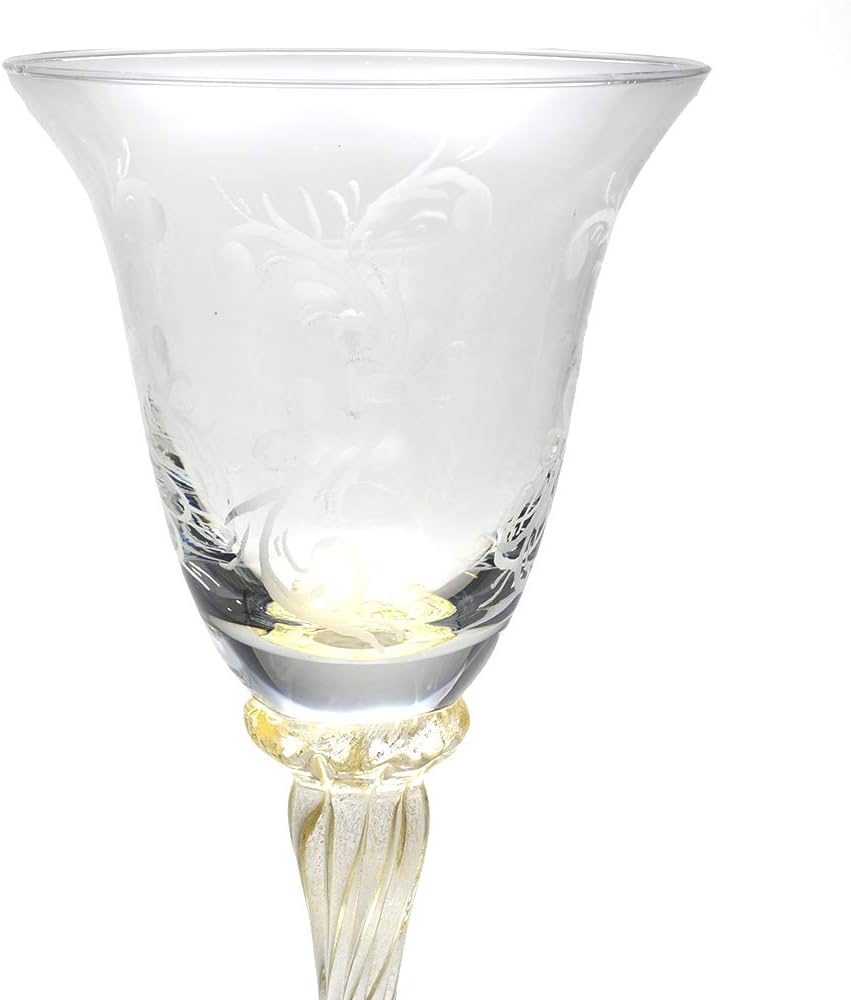 Amazon | イタリア製 ワイングラス ベネチアングラス 240ml エッチング