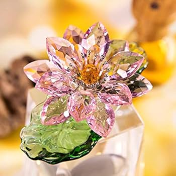 Amazon.co.jp: 手作りガラス製ピンク ロータス クリスタルフラワー 9.6