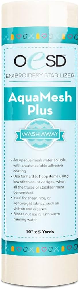 Amazon.com: OESD AquaMesh Plus Wash Away Water Soluble Embroidery