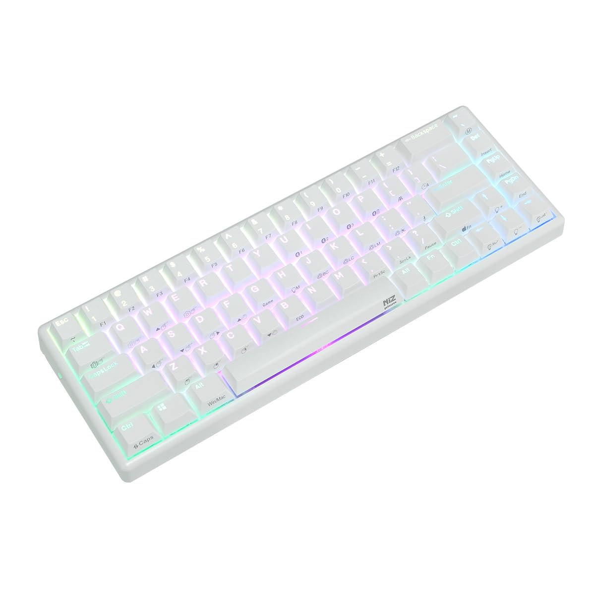Amazon | NiZ キーボード 【Atom68白い無線RGB】 静電容量無接点方式