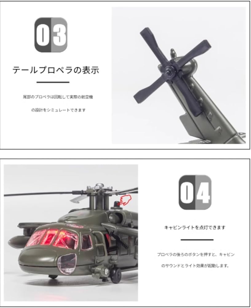 Amazon.co.jp: Brfveob 武装ヘリコプターシミュレーション合金模型