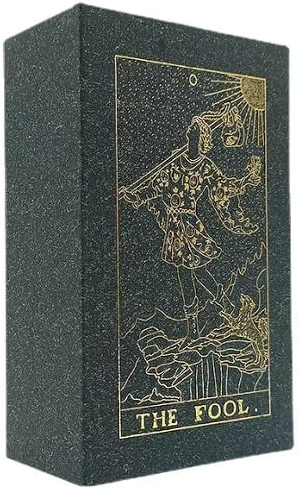 Amazon.co.jp: Rekeell 神秘的なブラックとゴールドのタロットカード