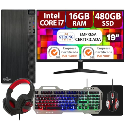 Computador Pc Gamer Completo Intel Core i7 16GB SSD 480GB Monitor