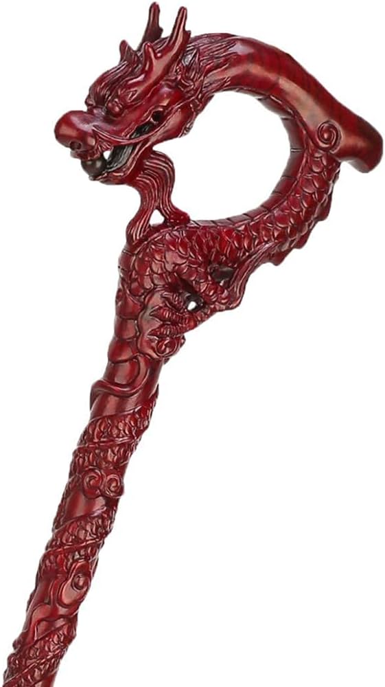 Amazon.co.jp: 杖 ドラゴンヘッド 木彫りステッキ 無垢材の伝統的な