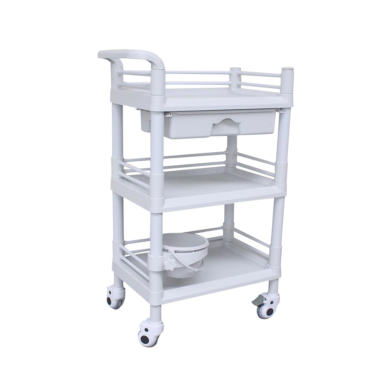 Amazon.co.jp: Ryunosuke 医療用ワゴン 回診車 ABS素材 3段 引き出し