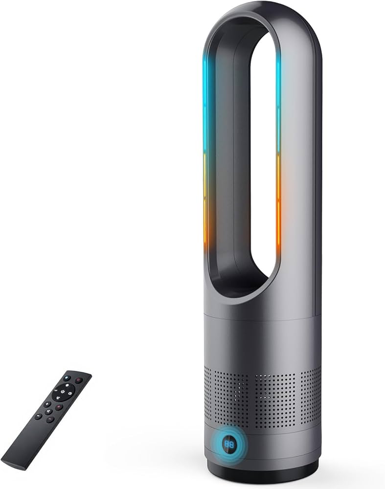 Amazon | 扇風機 羽なしタワーファン【2025冷暖兼用・羽根無し】8段階