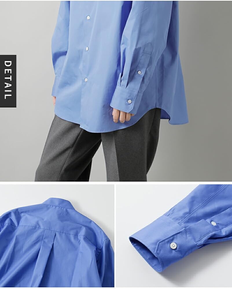 Amazon.co.jp: [ロエフ] コットン ブロード バンドカラー シャツ 1