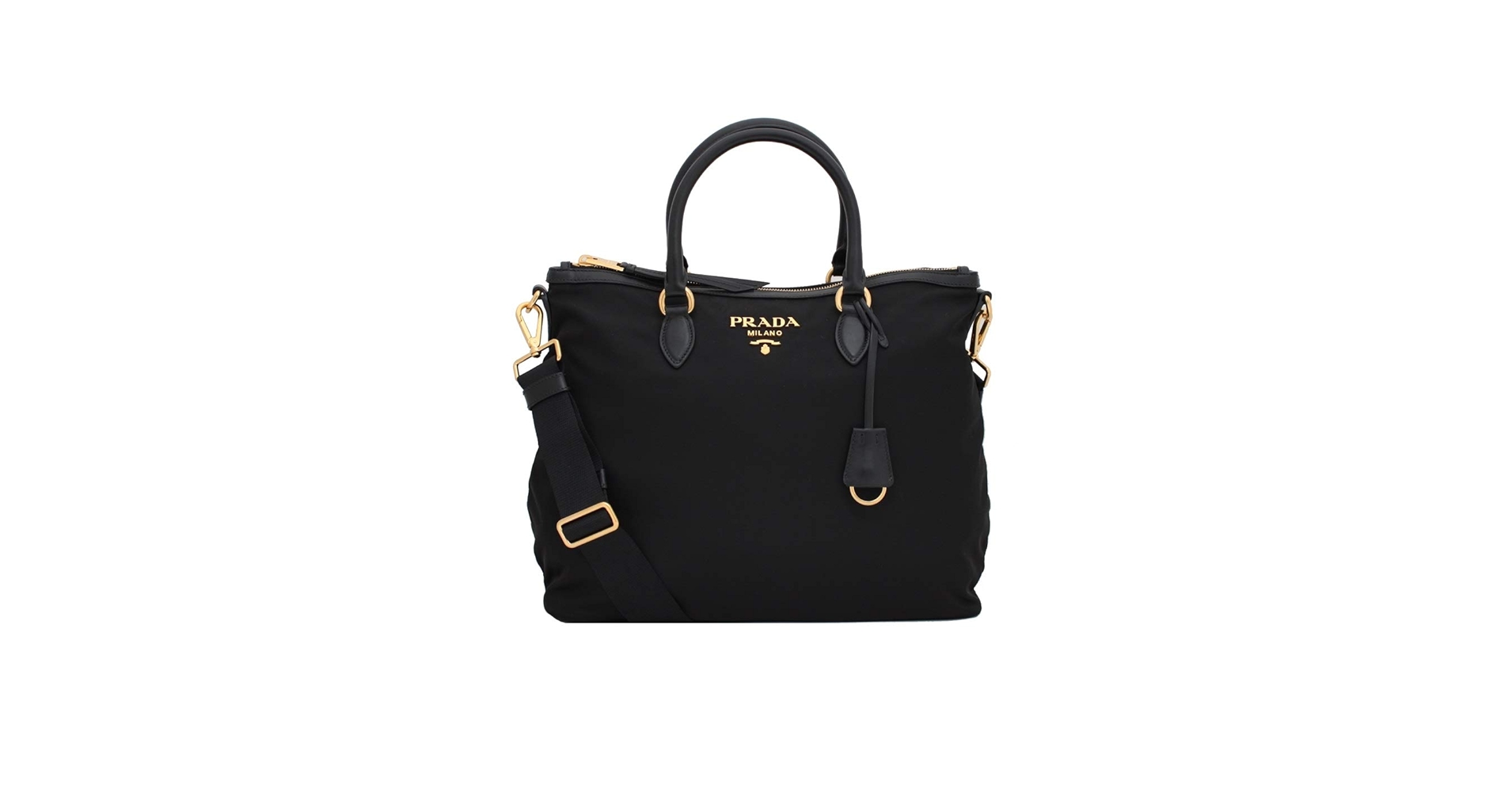 Amazon.com: Prada Womens Two Way Black Tessuto Nylon Tote