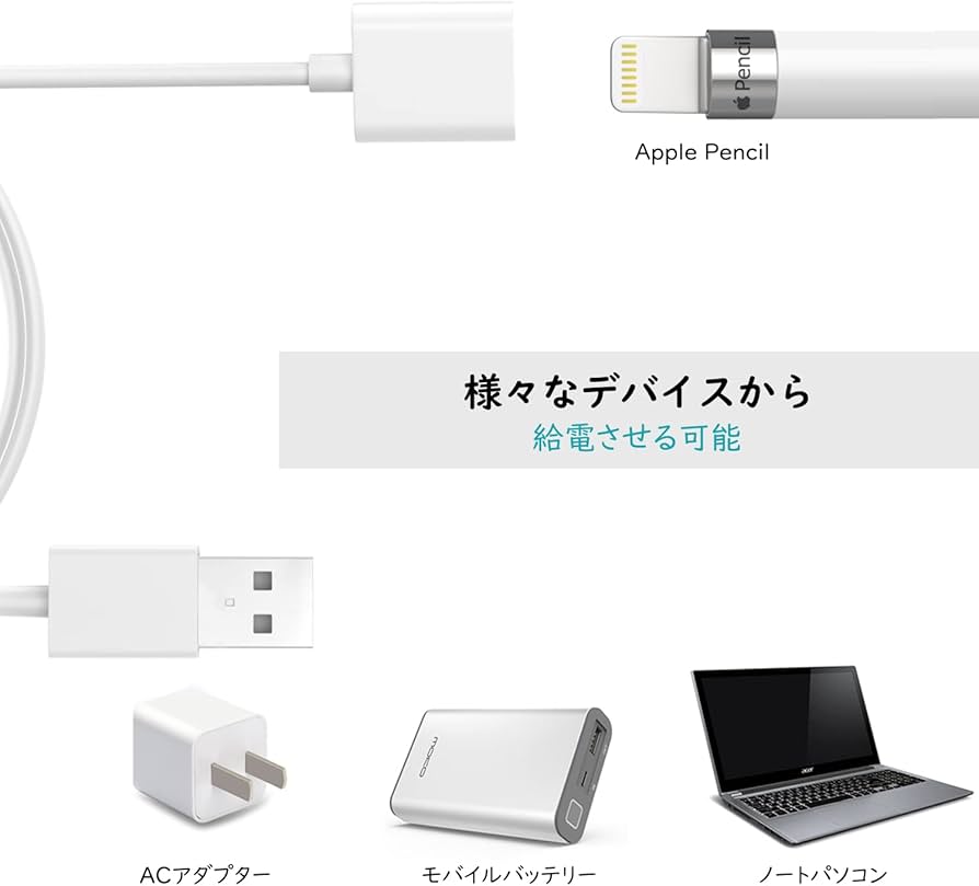Amazon.co.jp: ApplePencil 充電ケーブル ATiC 長さ1M アップル