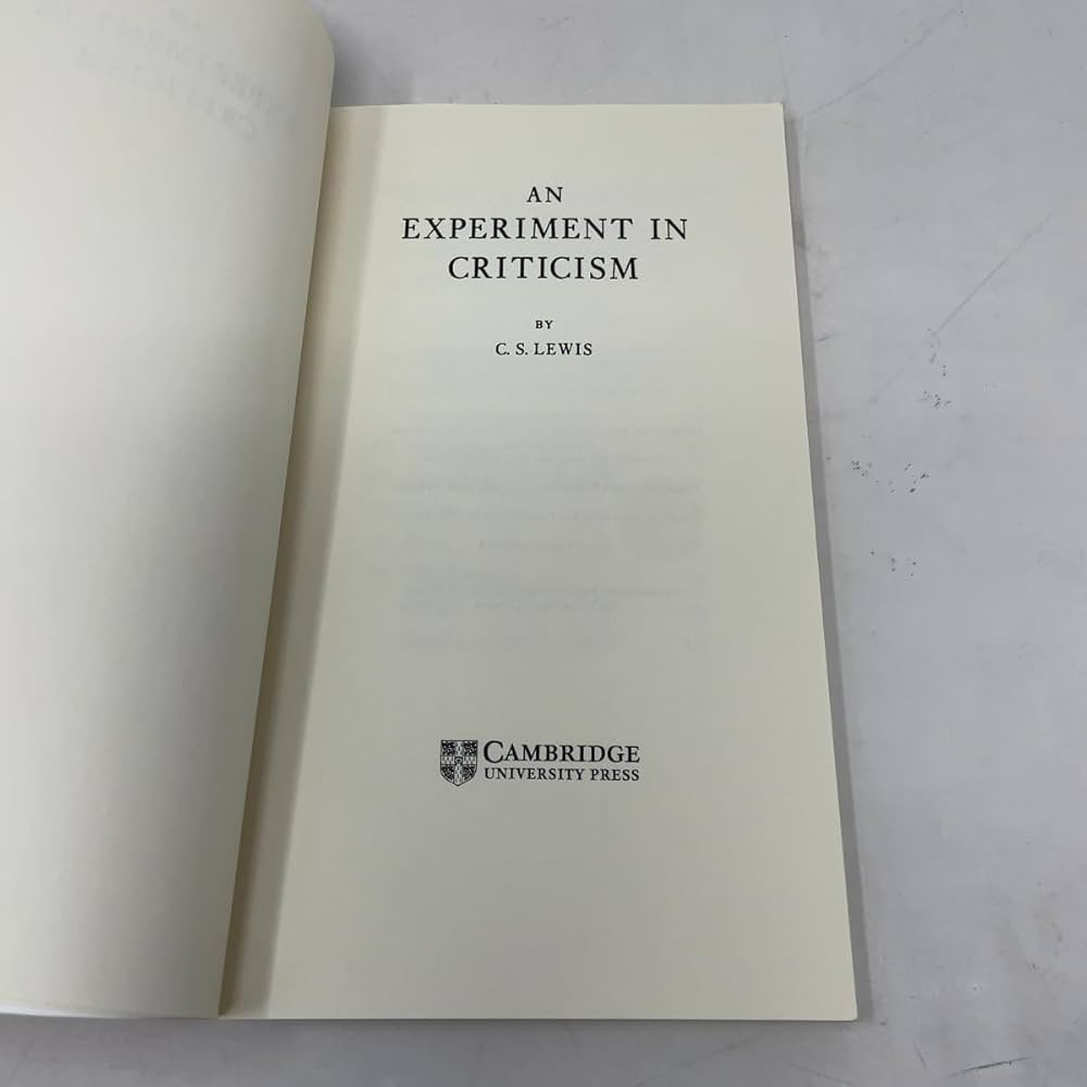 Amazon.com: An Experiment in Criticism (Canto): 9780521422819
