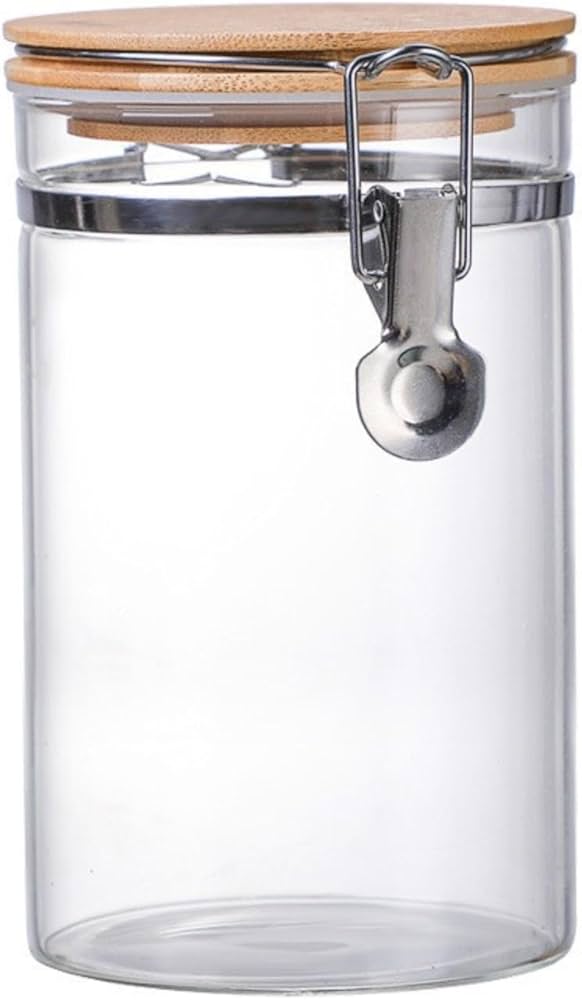 Amazon｜ガラスキャニスター コーヒー 豆 保存 容器 スプーン付き