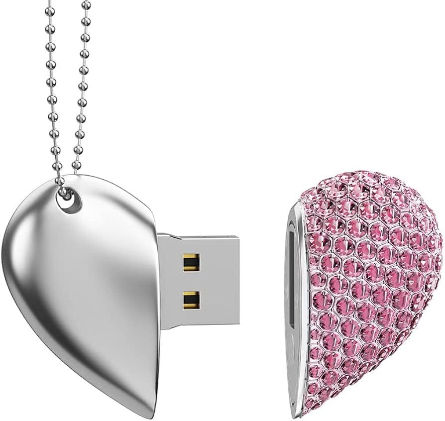Amazon.com: RAOYI 64GB Heart Shape USB 2.0 Flash Drive Crystal