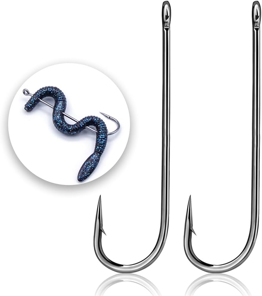 Amazon | バス釣り用フックライトワイヤー釣り針 ストレートワーム