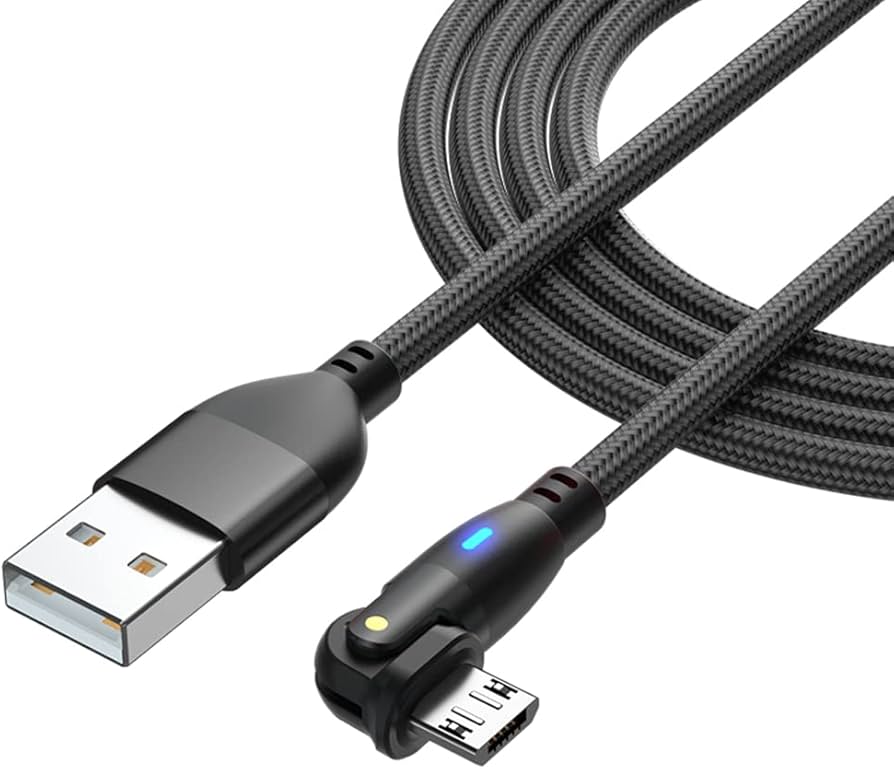Amazon.co.jp: YFFSFDC Micro USB ケーブル L字型 180度回転 急速充電