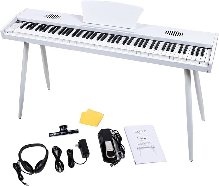 Amazon | Carina 電子ピアノ 88鍵盤 キーボード 木製 一体型スタンド