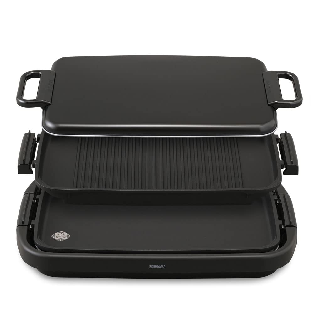 Amazon | アイリスオーヤマ ワイドホットプレート2枚 SWHPK-012-B