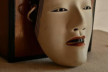 Amazon | 【古美術】能面若女女面深井お面木彫伝統芸能在銘
