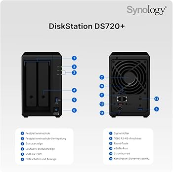 Amazon.co.jp: Synology NASキット 2ベイ DS720+ クアッドコアCPU 2GB