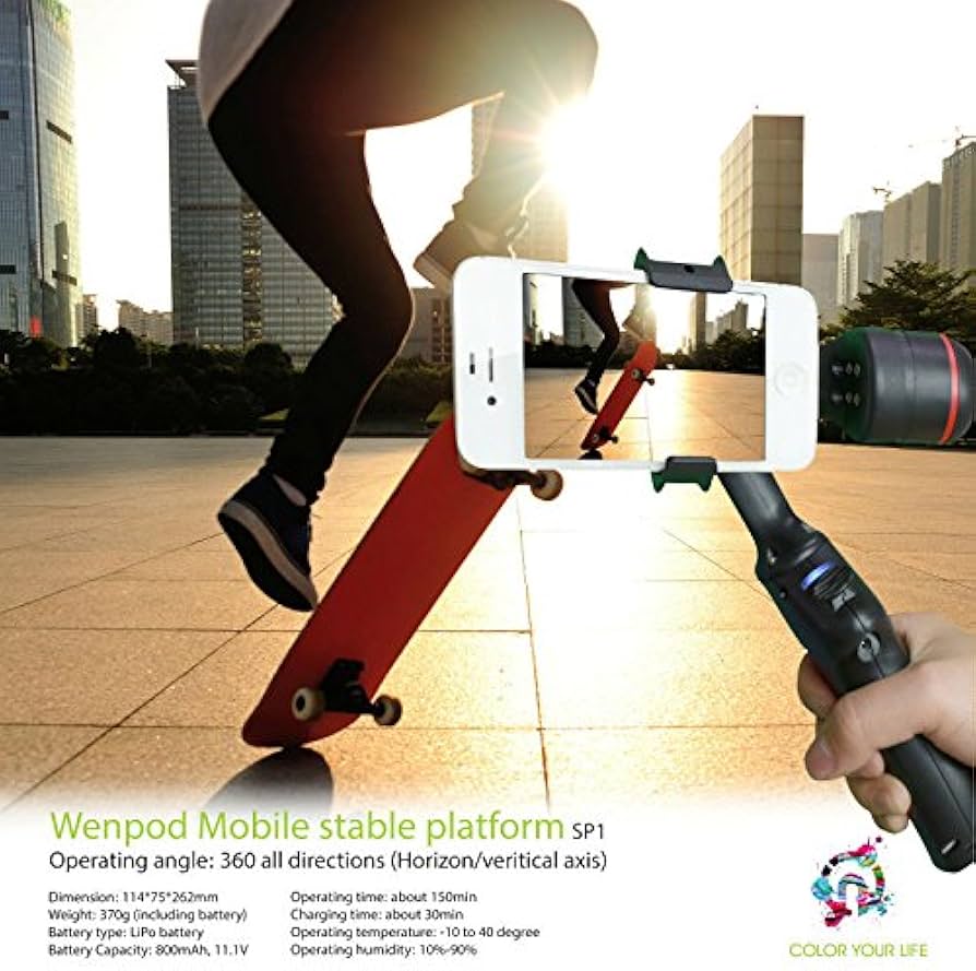 Amazon | Wenpod SP1 Caméra d'action avec Stabilisateur d'image