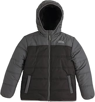 Eddie Bauer Boys Plush Reversible Hooded Jacket (Black/Camo, X