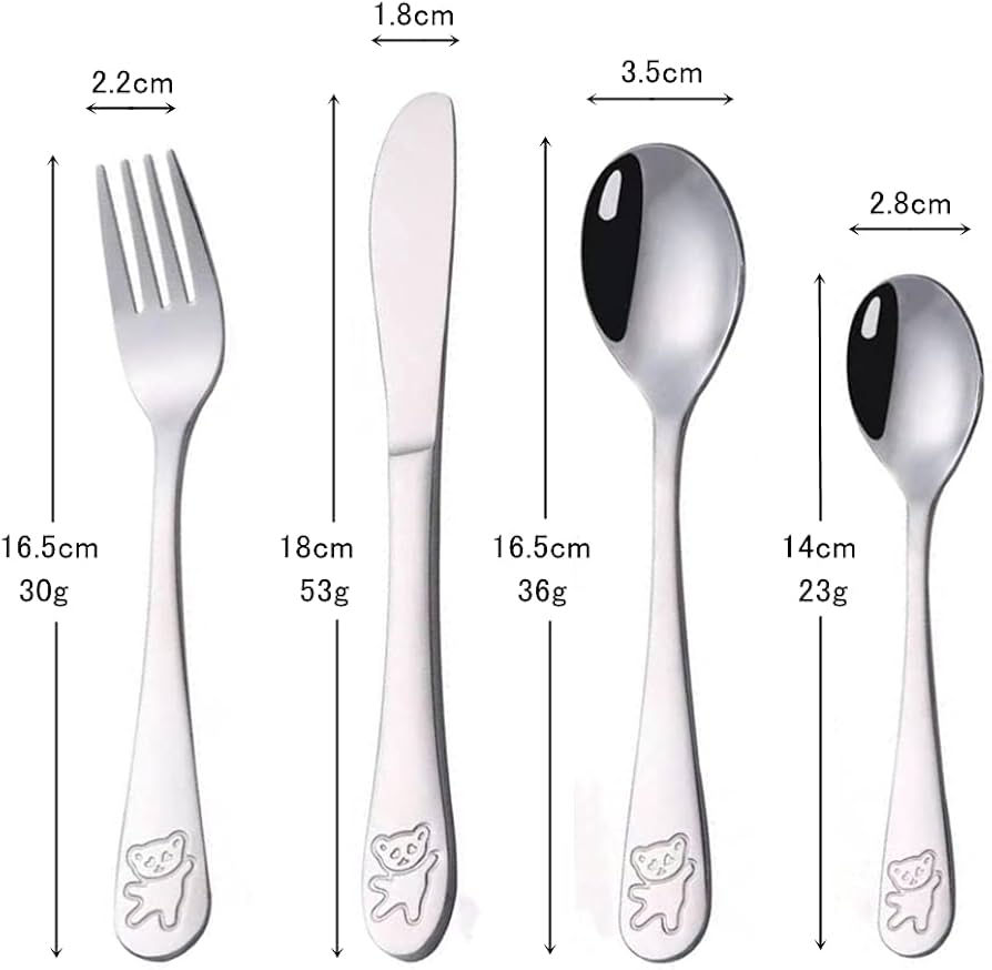 Amazon | TOTI カトラリーセット 子供用 ナイフ フォーク スプーン 4点