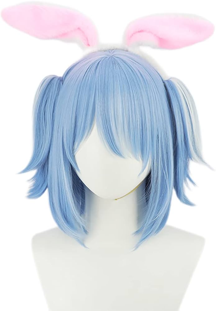 Amazon.co.jp: コスプレウィッグ 兎田ぺこら ブルー ホワイト