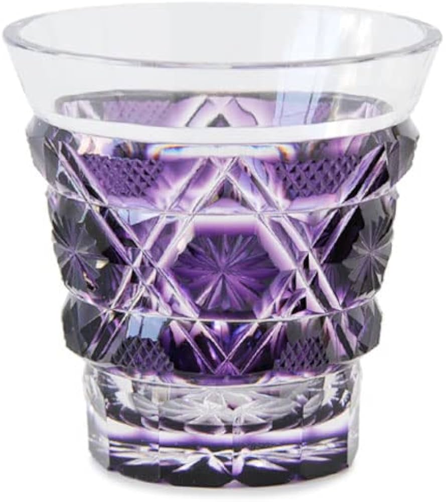 Amazon.co.jp: 島津興業 薩摩切子 冷酒グラス cut01 (島津紫) : ホーム
