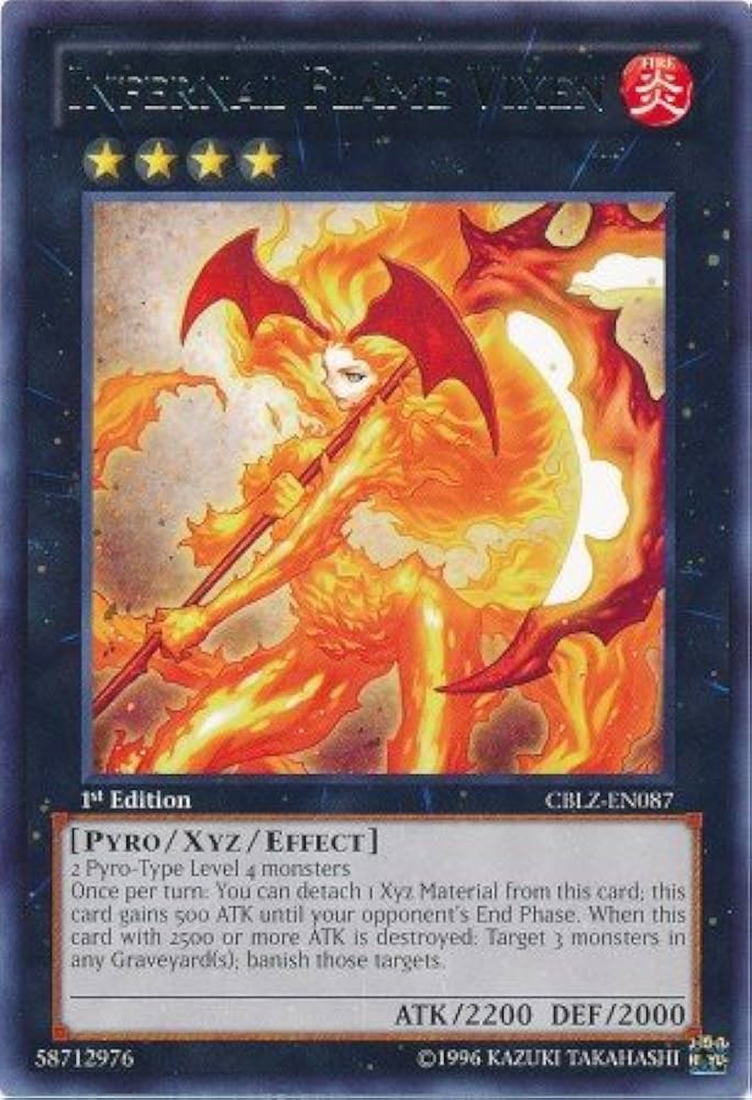 Amazon.com: YU-GI-OH! - Infernal Flame Vixen (CBLZ-EN087) - Cosmo