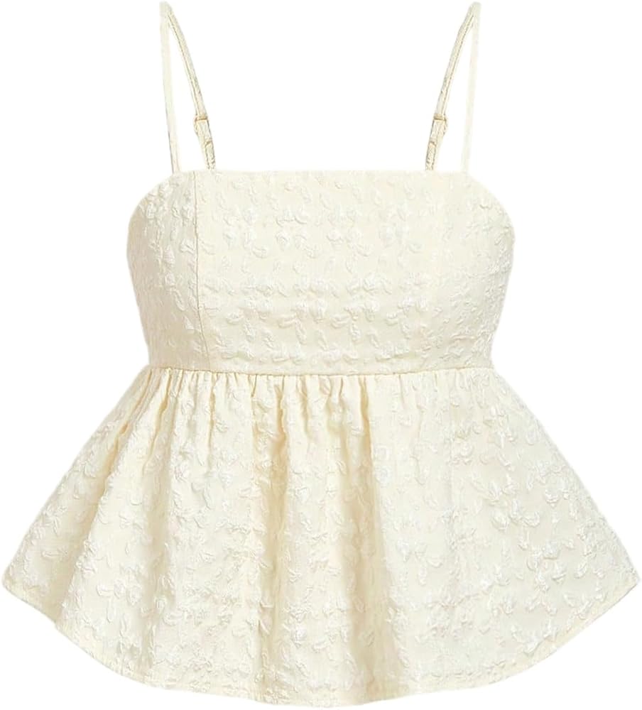 SOLY HUX Peplum Top for Women Y2k Cute Going Out Crop Tank Tops