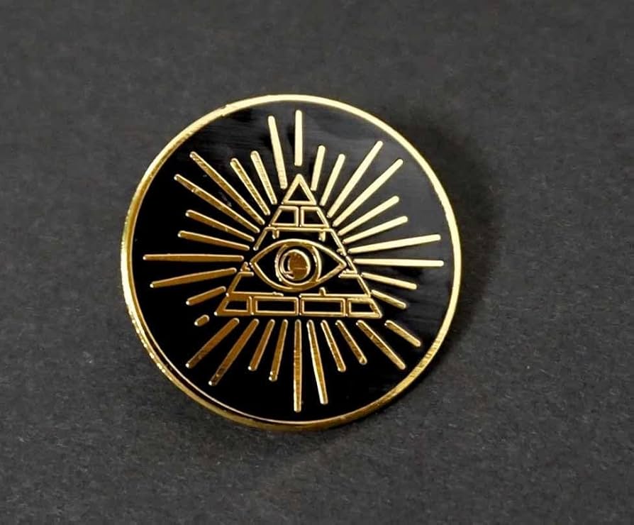 Amazon | 黒金US三角目 秘密結社 イルミナティ 真実の目 金属
