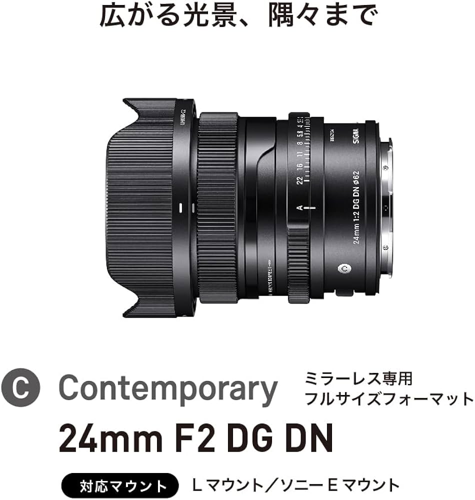 Amazon.co.jp: シグマ(Sigma) レンズ 24mm F2 DG DN Lマウント 単焦点