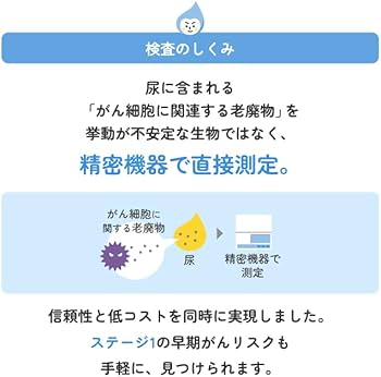 Amazon | 【尿がん検査くん】尿で全身の様々ながんリスクをステージ1