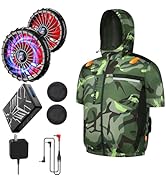 Amazon.co.jp: 空調マン 50V超高出力 空調作業服 夏用 ファン付き 半袖