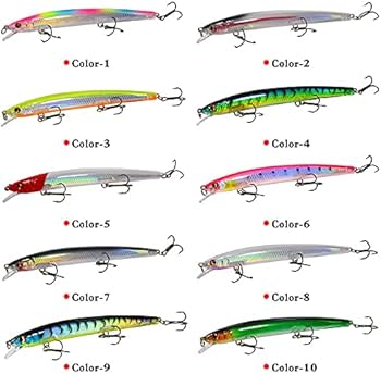 Amazon | Nuguri ルアーセット ミノー 13.5cm 15g 10色セット シーバス