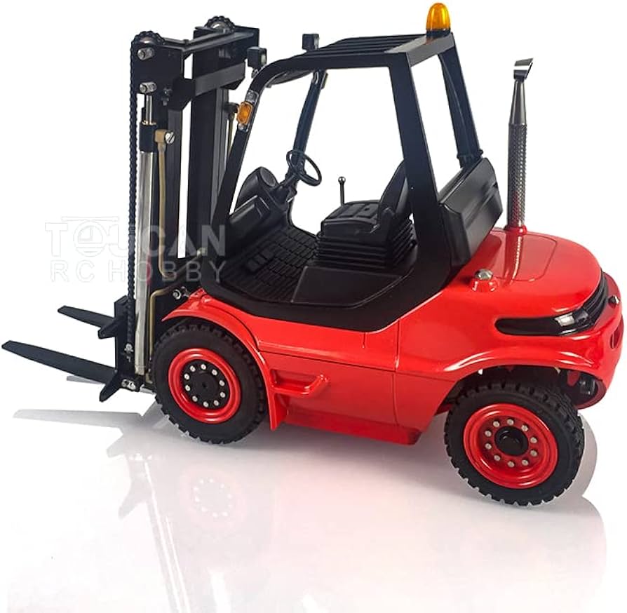 Amazon.co.jp: LESU 1/14 RC Linde 油圧フォークリフト 転送 塗装車