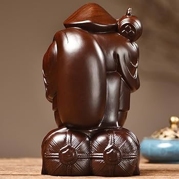 Amazon｜木彫り置物 開運 大黒天様像 木製仏像 黒檀 木彫り 大黒天様像