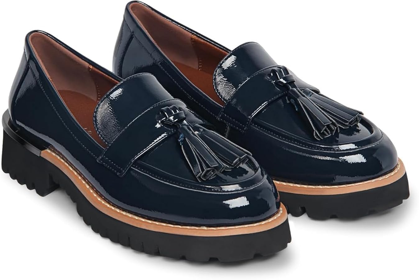 Amazon.com | MUCCCUTE Navy Blue Platform Loafers for Women Chunky