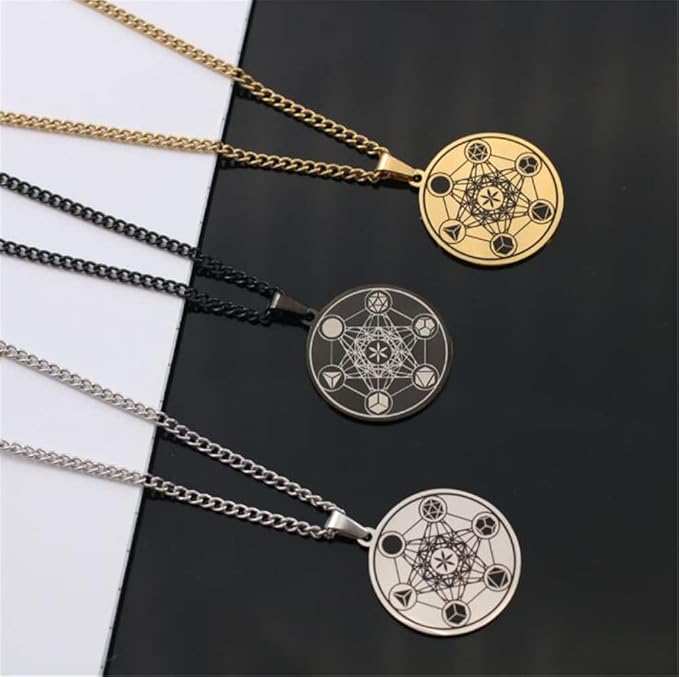 Amazon | [Agst-chi] メタトロンキューブ 神聖幾何学模様 ペンダント