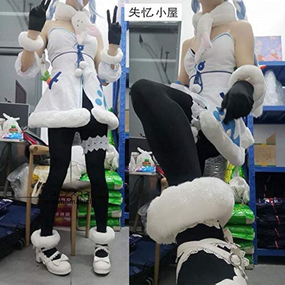 Amazon.co.jp: コスプレ衣装 ＋ ウィッグ ＋髪飾り 兎田ぺこら ブルー