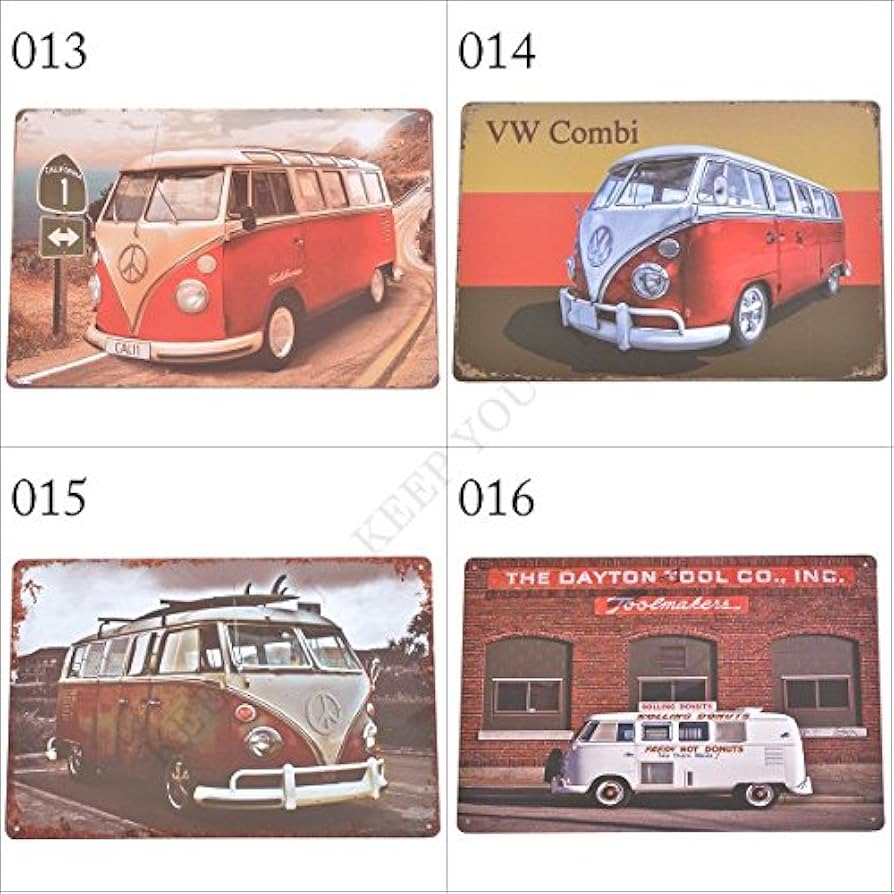 Amazon.co.jp: ブリキ看板ワーゲンバス VW レトロ van-1-016