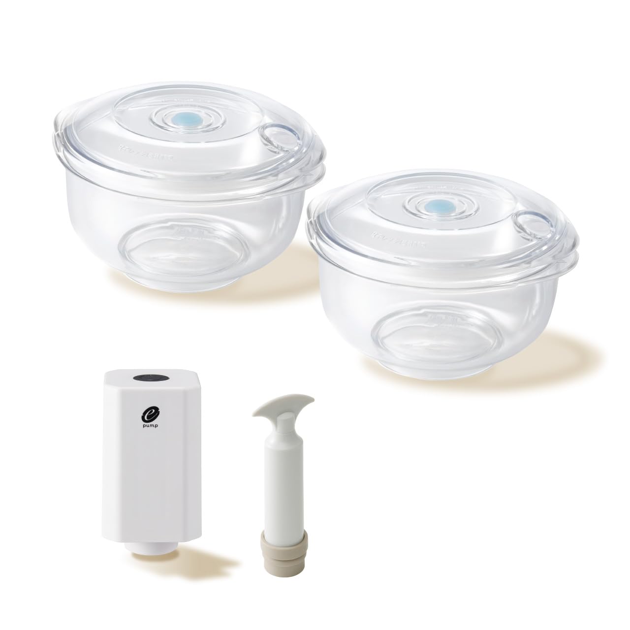 Amazon.co.jp: [アサヒ軽金属] 真空サラダボウル2個＆e-ポンプ (クリア