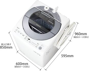 Amazon | シャープ 洗濯機 ES-GV8F-S穴なし槽 インバーター搭載