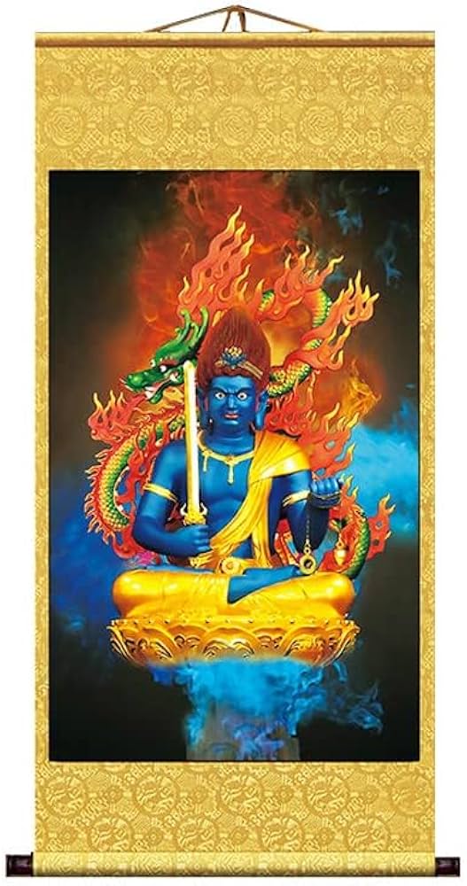 Amazon｜仏画掛け軸-不動明王 床の間 有難い 掛軸 お不動さん 不動尊
