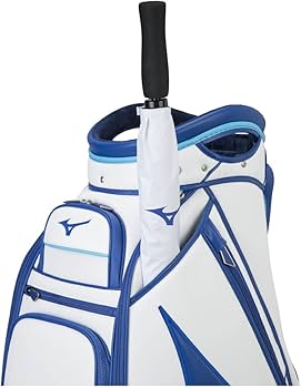 ミズノ キャディバッグ ゴルフバック レザー調 カバン トリコロール 白