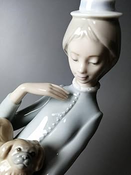 Amazon.co.jp: LLADRO リヤドロ 4893 犬を抱く貴婦人 フィギュリン